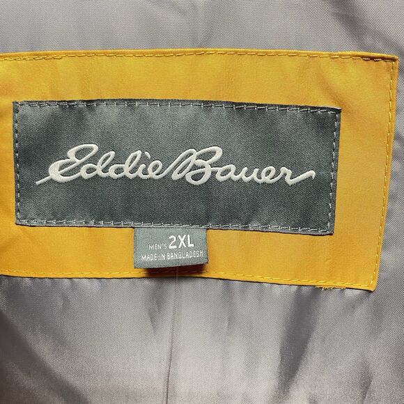 Eddie Bauer Men's Size XXL Yellow Puffer MVest Down Classic Sys Dkhoney - Picture 10 of 14